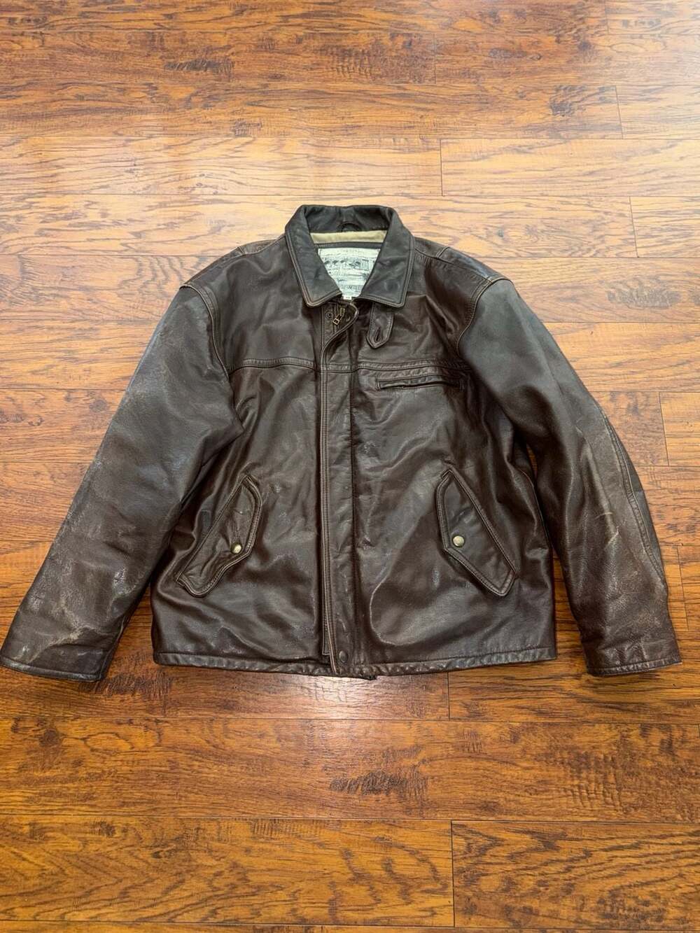 Vintage Sawyer of Napa Brown Leather Jacket Size 44